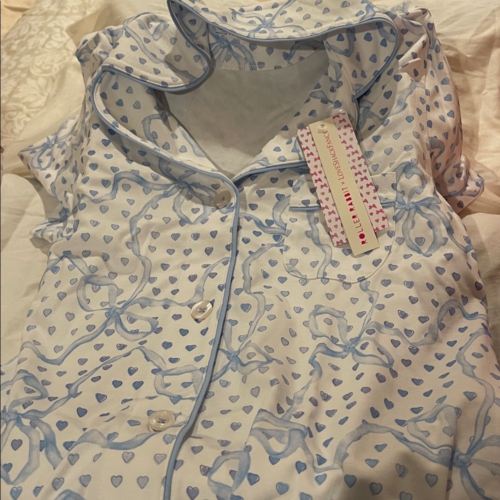 Roller Rabbit Blue and White Pajama Set